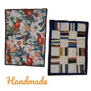 Quilted Parrot Tropical Patchwork Tapestry